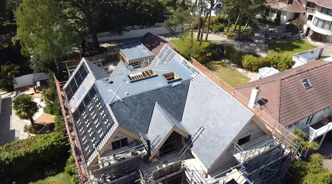 Flat roof extension under construction