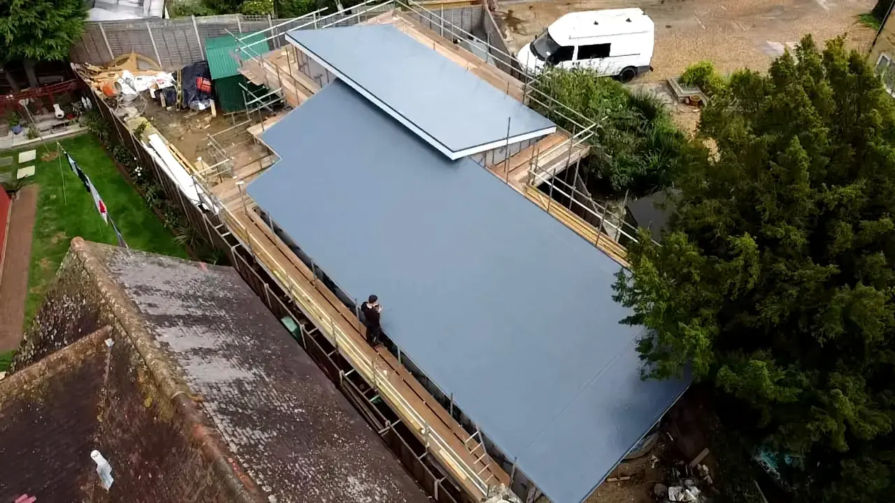 Completed felt flat roof