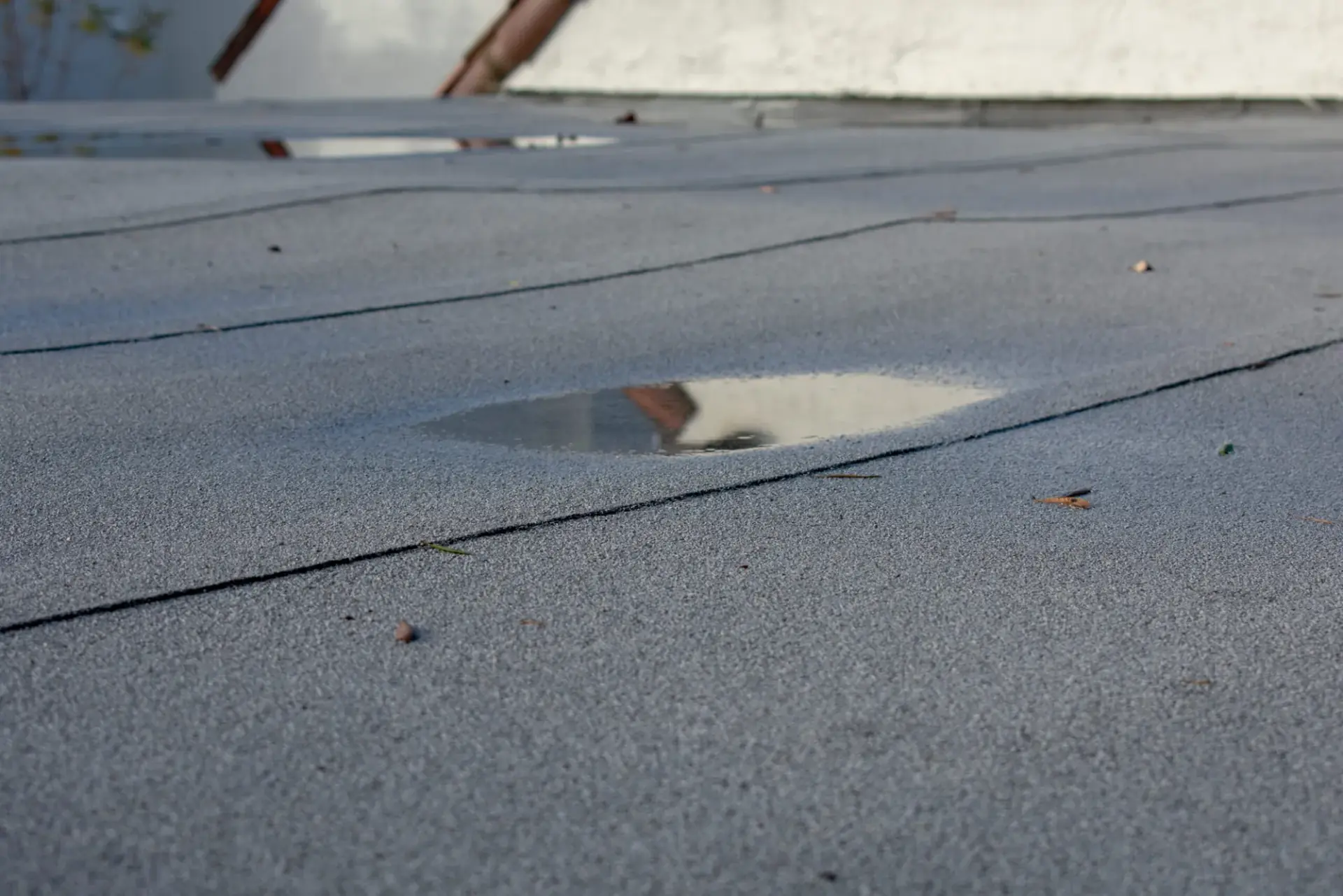 Electronic leak detection test on a flat roof