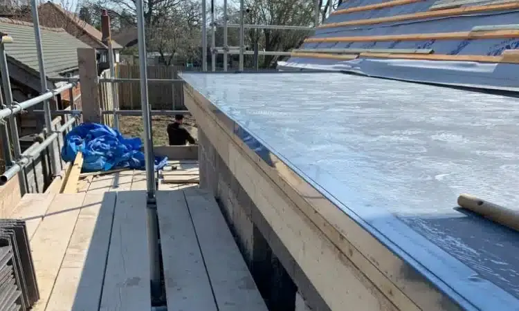 River Way, Christchurch: completed roof