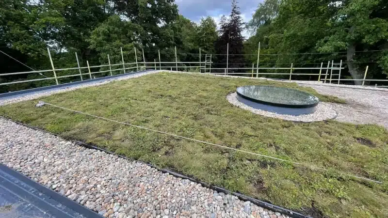 Upton Country Park, Poole: completed roof