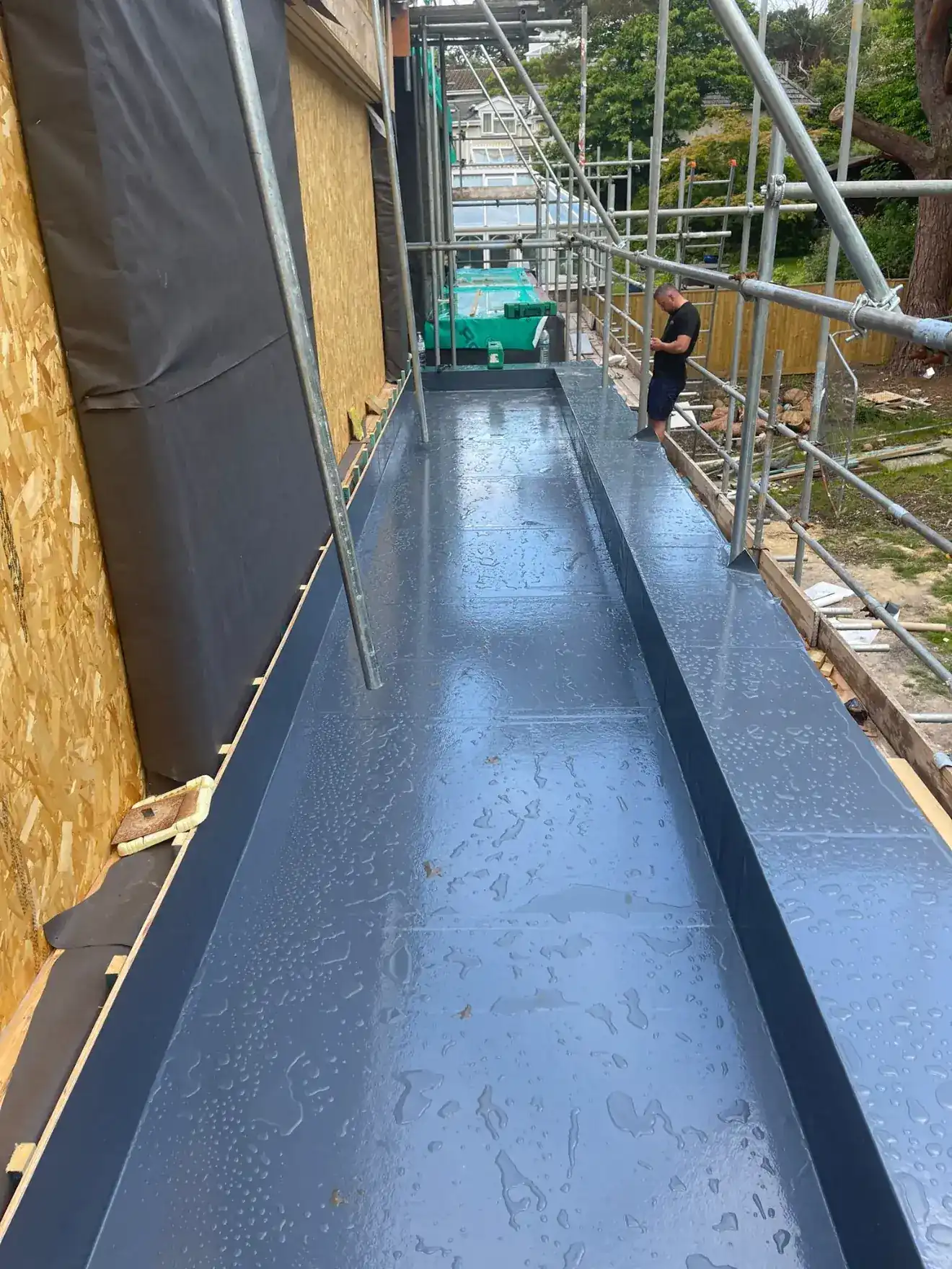 Single ply membrane flat roof